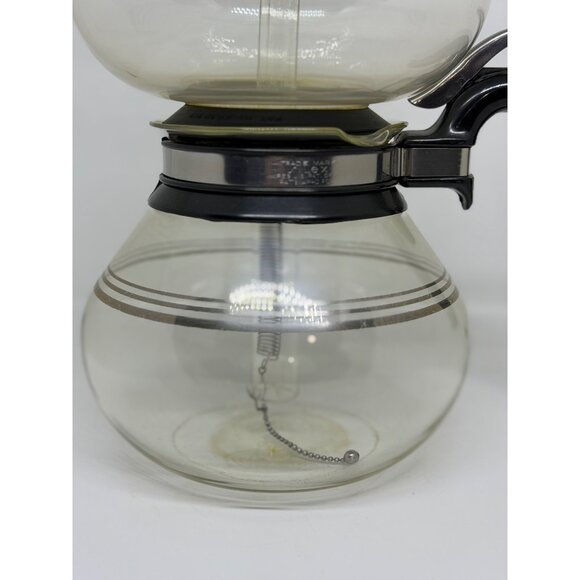 Vintage Silex Clear Glass Syphon Coffee Maker Double Bubble Chrome Band 10.5" - Picture 3 of 8